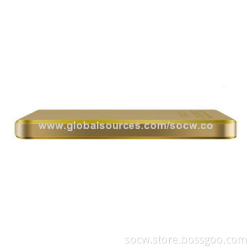 Super-thin Golden Power Bank with Capacity of 3,600mAh and Long Lifespan